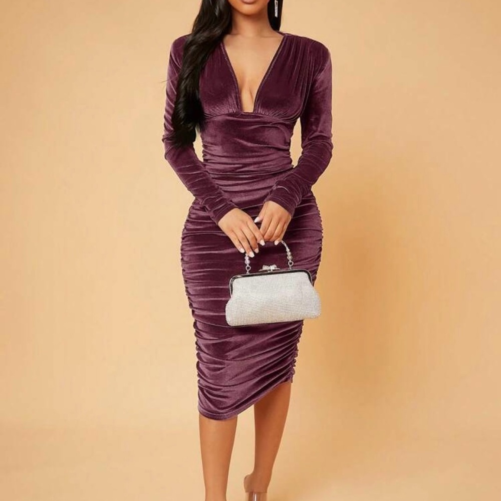 Elegant Purple Velvet Dress